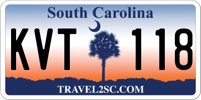 SC license plate KVT118