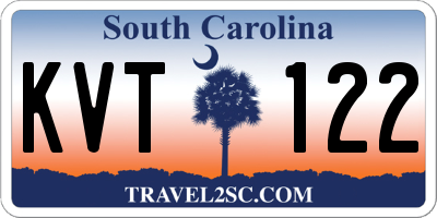 SC license plate KVT122