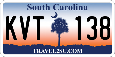 SC license plate KVT138