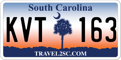 SC license plate KVT163