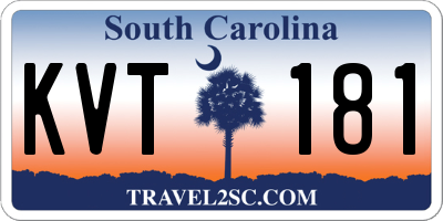 SC license plate KVT181