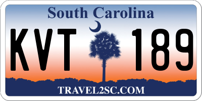 SC license plate KVT189