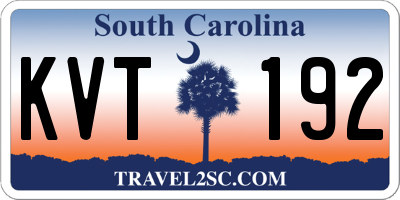SC license plate KVT192