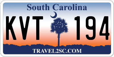 SC license plate KVT194