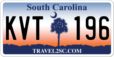 SC license plate KVT196