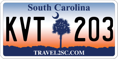 SC license plate KVT203