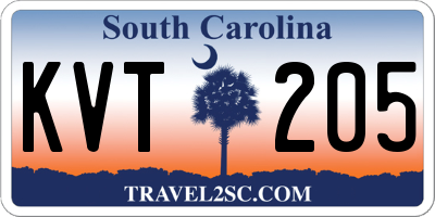 SC license plate KVT205