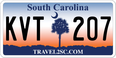 SC license plate KVT207