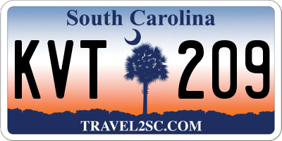 SC license plate KVT209