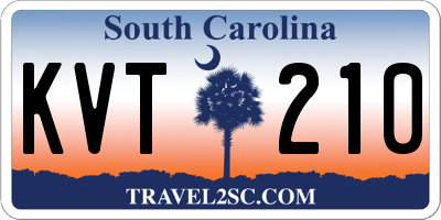 SC license plate KVT210