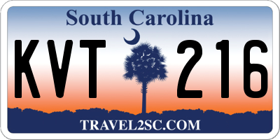 SC license plate KVT216