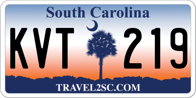 SC license plate KVT219