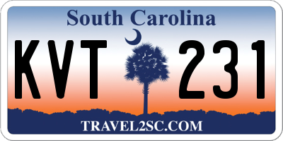 SC license plate KVT231