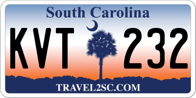 SC license plate KVT232