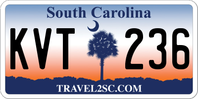 SC license plate KVT236