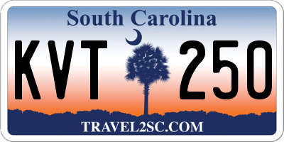 SC license plate KVT250