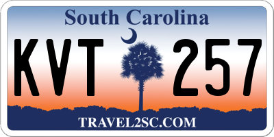 SC license plate KVT257