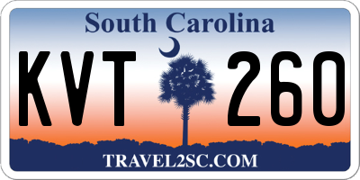 SC license plate KVT260