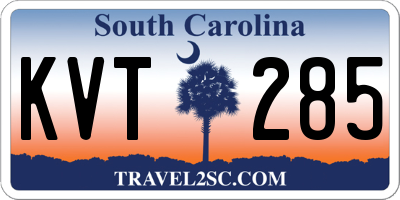 SC license plate KVT285