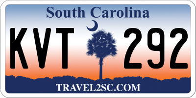 SC license plate KVT292