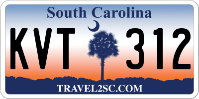 SC license plate KVT312