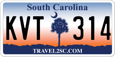 SC license plate KVT314