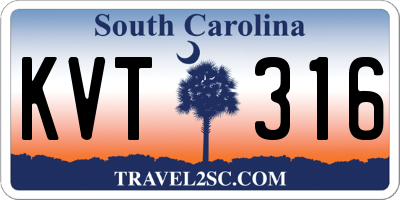 SC license plate KVT316
