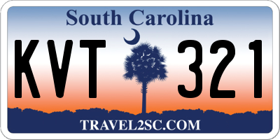 SC license plate KVT321