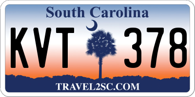 SC license plate KVT378