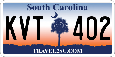 SC license plate KVT402