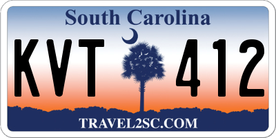 SC license plate KVT412