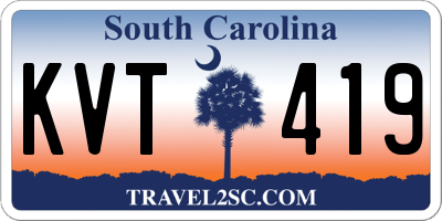 SC license plate KVT419