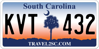 SC license plate KVT432