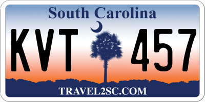SC license plate KVT457