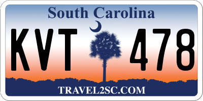 SC license plate KVT478
