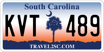 SC license plate KVT489