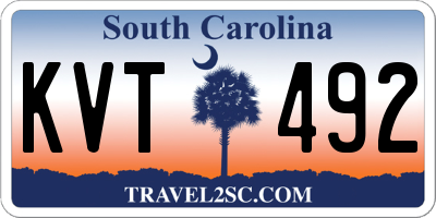 SC license plate KVT492