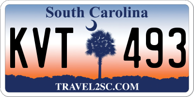 SC license plate KVT493
