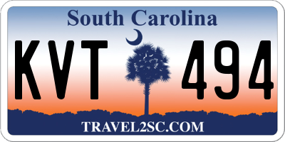 SC license plate KVT494