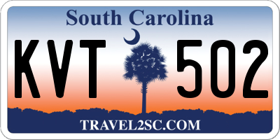 SC license plate KVT502