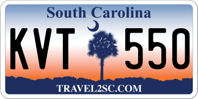 SC license plate KVT550
