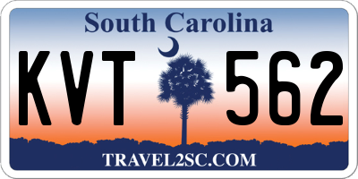SC license plate KVT562