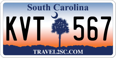 SC license plate KVT567