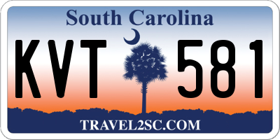 SC license plate KVT581