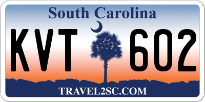 SC license plate KVT602