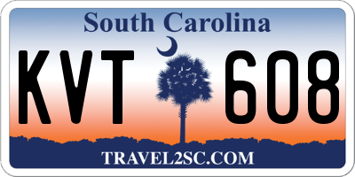 SC license plate KVT608