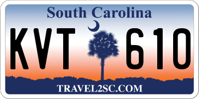 SC license plate KVT610