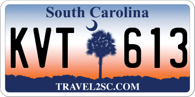 SC license plate KVT613
