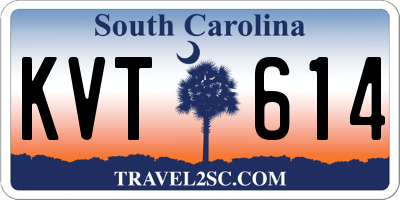 SC license plate KVT614