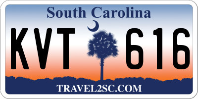 SC license plate KVT616